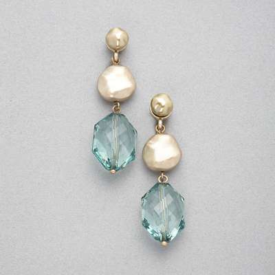 Boucles d'oreilles clip vert et or