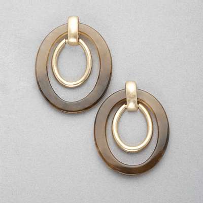 Boucles d'oreilles clip double cercle