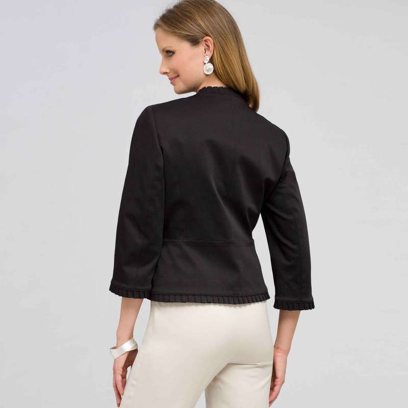 Veste bordure &agrave; volants, Noir, large image number 1