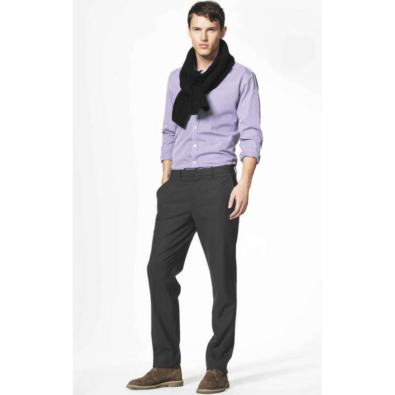 Pantalon droit &agrave; micro-carreaux, Gris, large image number 2