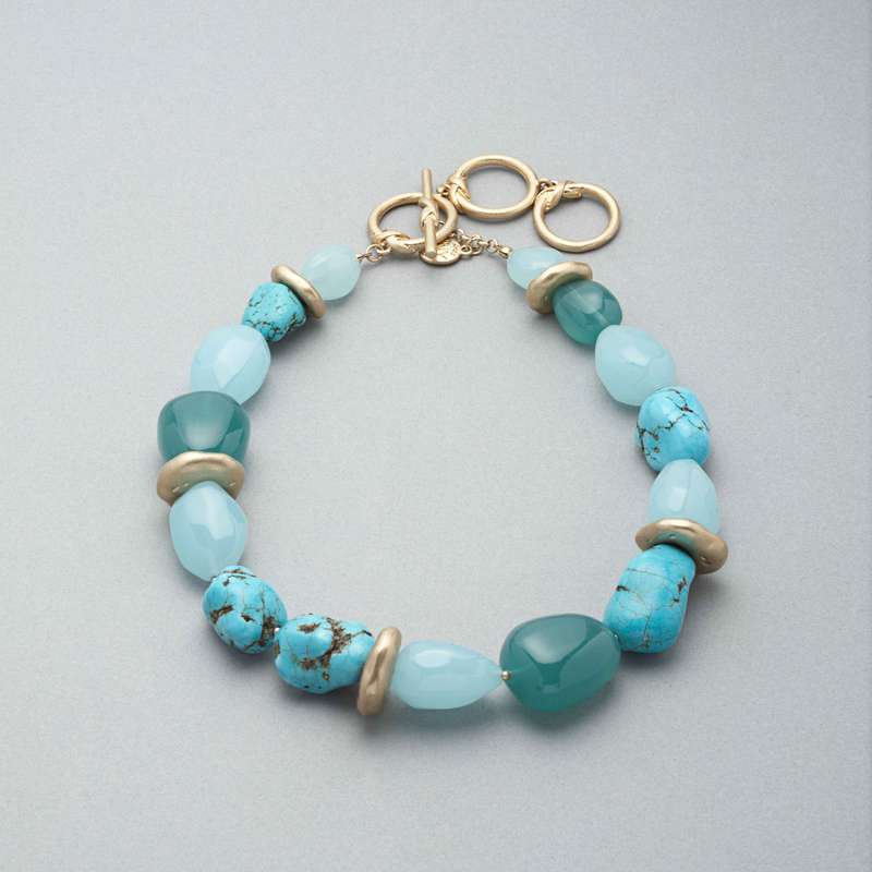 Collier turquoise et or, Or, large image number 0