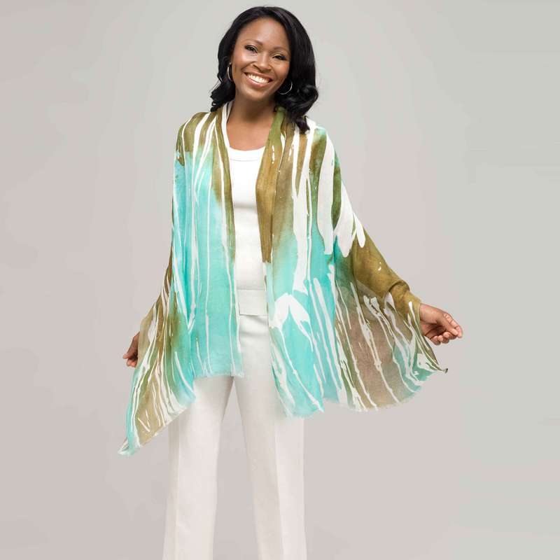 &Eacute;charpe ray&eacute;e multicolore, Gris, large image number 0