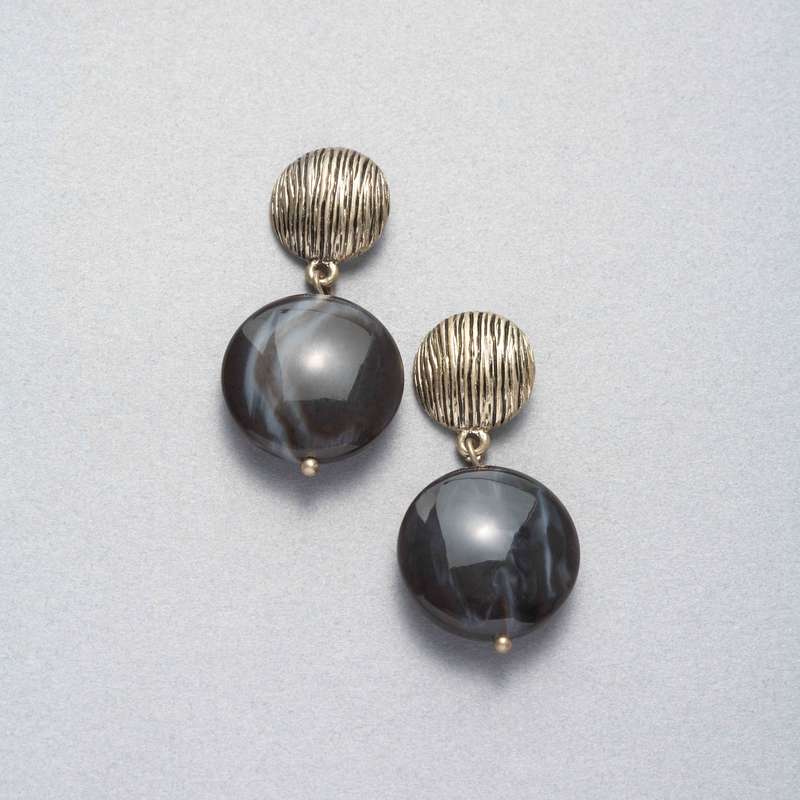 Boucles d'oreilles fa&ccedil;on or vieilli, Or, large image number 0